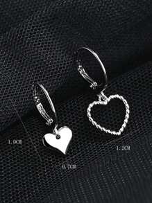 心形耳墜 - 銀色 - 查看 8