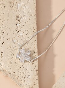 1 chiếc vòng tay rút dây có thể điều chỉnh bằng đồng và đá Cubic Zirconia hình hoa dành cho phụ nữ, hoàn hảo để đeo hàng ngày, hẹn hò và tiệc tùng ngày lễ tình nhân - Bạc - Xem 2