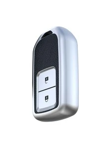 Chìa khóa Fob Loại vỏ Tương thích với Honda , Một Bấm vào Sự bảo vệ Che phủ - Bạc - Xem 3