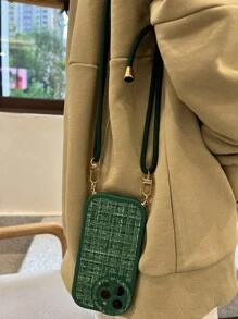 Funda para móvil con patrón de cuadros con acollador - Multicolor - Ver 2