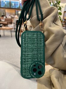 Funda para móvil con patrón de cuadros con acollador - Multicolor - Ver 4