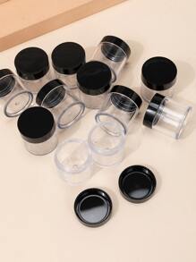 12pcs 10g Subpackage Cream Box Set,with Lids for Lip Balms, Creams, Make Up, Cosmetics, Samples, Ointments and other Beauty Products - Black - View 2