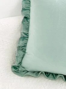 Ruffle Trim Cushion Cover Without Filler - Mint Green - View 2