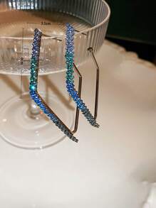 Andkiss 水鑽裝飾幾何設計開口耳環 - 彩色 - 查看 5