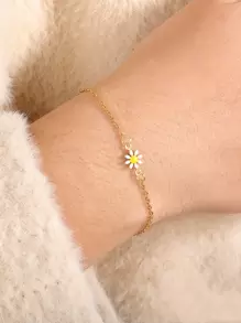 Flower Decor Bracelet - Multicolor - View 1