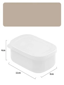 1 Hộp Bảo Quản Thực Phẩm Bằng Nhựa, Bình Bảo Quản Thực Phẩm Bằng Nhựa Màu Trơn Đơn Giản Cho Nhà Bếp - trắng - Xem 3