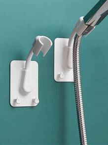 1个360°旋转花洒支架，可调节自粘式壁挂花洒支架，带2个挂钩，SPA浴室通用浴室配件浴室工具 - 白色 - 查看 2