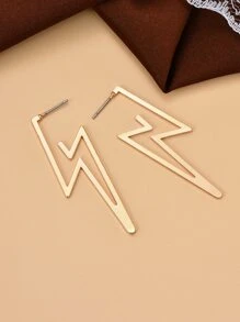 Lightning Design Earrings - Yellow Gold - View 3