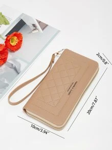 Fashionable Wallet, New Korean Version Simple Solid Color Long Wallet, For Summer - Khaki - View 4