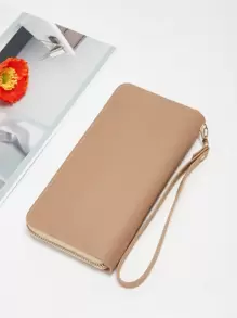 Fashionable Wallet, New Korean Version Simple Solid Color Long Wallet, For Summer - Khaki - View 5