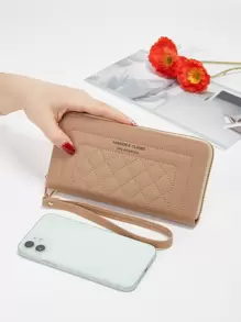 Fashionable Wallet, New Korean Version Simple Solid Color Long Wallet, For Summer - Khaki - View 6