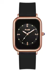 Poshi 矽膠帶方形錶盤石英表