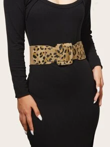 1 件全新多色豹纹扣腰带，适合派对礼服、外套、时尚配饰，适合日常穿着 - 彩色 - 查看 1