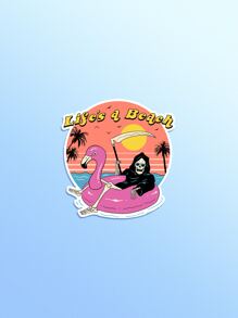 Vincenttrinidadart 1sheet Skeleton & Flamingo Pattern Laptop Sticker - Multicolor - View 1