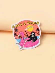 Vincenttrinidadart 1sheet Skeleton & Flamingo Pattern Laptop Sticker - Multicolor - View 3