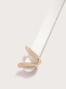 字母扣腰带 夏季，学校秋季，秋季，万圣节 - 白色 - 查看 3