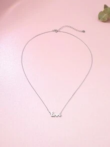 Letter Charm Necklace - Silver - View 2