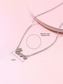 Letter Charm Necklace - Silver - View 3