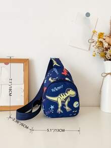 Boys Dinosaur Pattern Sling Bag - Multicolor - View 6