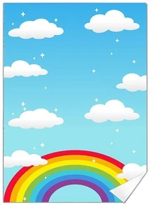 Rainbow & Cloud Pattern Beach Towel - Multicolor - View 3