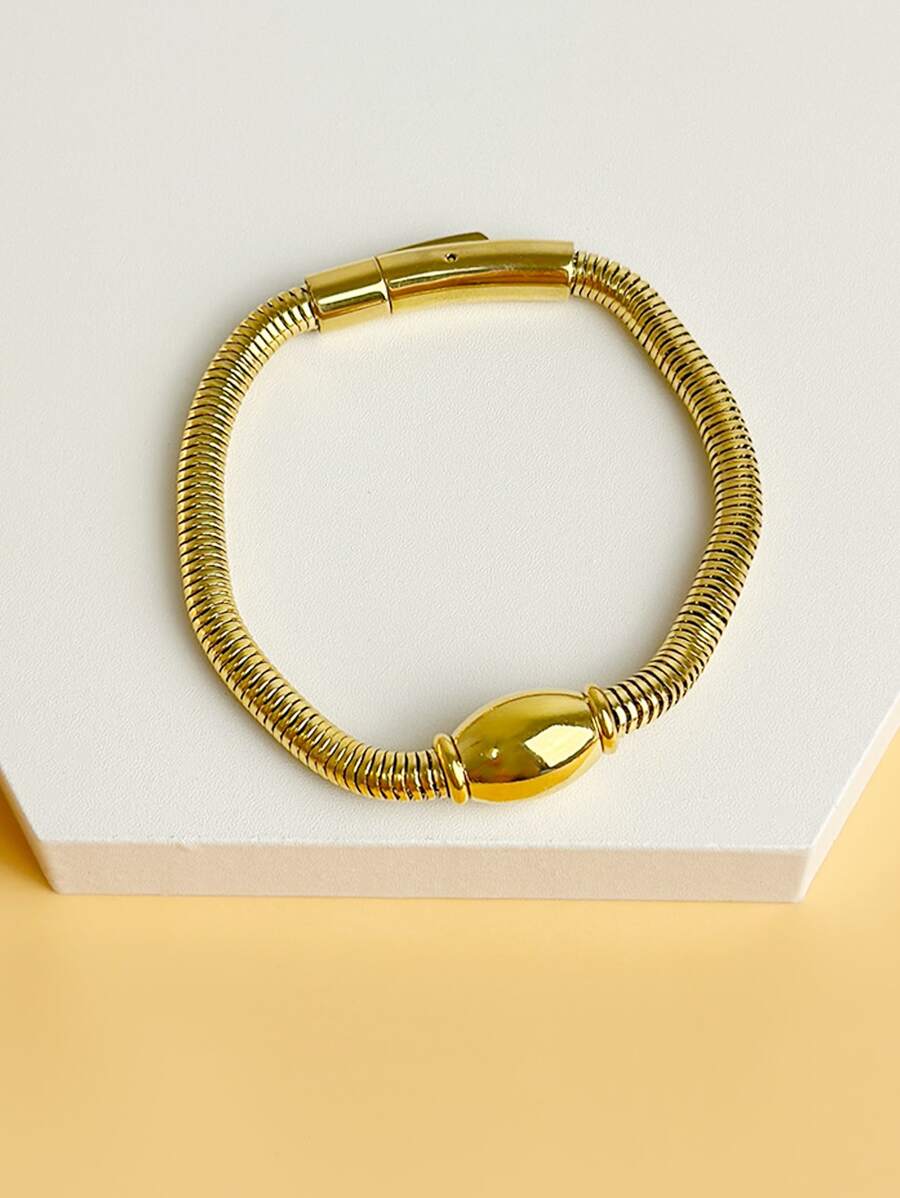 Pulsera con diseño de cuenta - Amarillo Oro - Ver 1