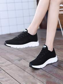 Giày thể thao ngoài trời thường ngày rỗng màu trắng dành cho nữ - màu đen - Xem 2