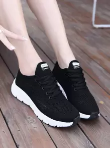 Giày thể thao ngoài trời thường ngày rỗng màu trắng dành cho nữ - màu đen - Xem 5