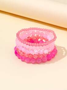 5入組極簡風格串珠手鏈 - 彩色 - 查看 1