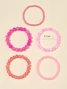 5入組極簡風格串珠手鏈 - 彩色 - 查看 3