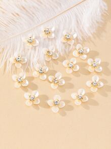 15 piezas Accesorio de joya DIY con diseño de diamante de imitación con diseño de flor - Multicolor - Ver 2