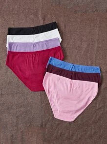 Plus 7pack Letter Patched Panty Set - Multicolor - View 2