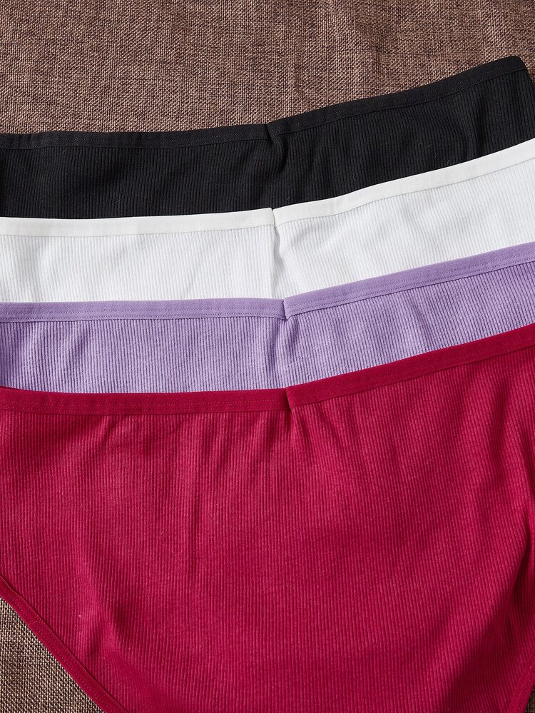 Plus 7pack Letter Patched Panty Set - Multicolor - View 4