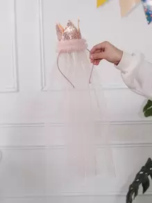 1 băng đô dự tiệc trang trí vương miện & sequin - Nhiều màu - Xem 1