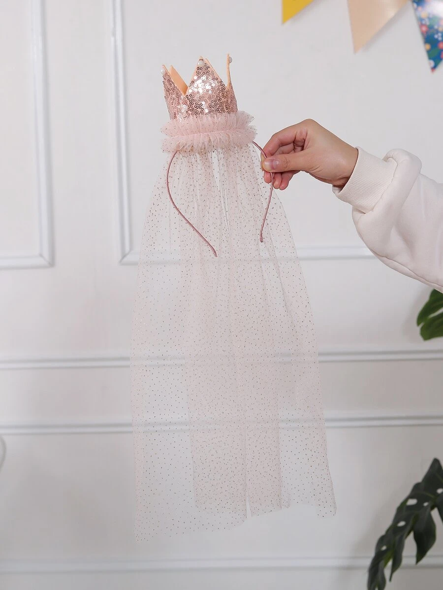 1 băng đô dự tiệc trang trí vương miện & sequin - Nhiều màu - Xem 1