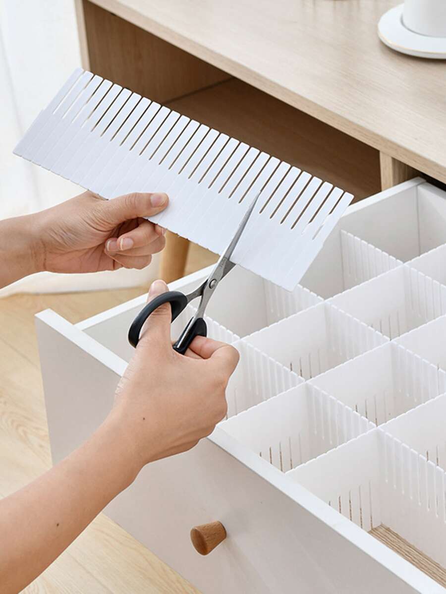 5 piezas Divisor de cajón de plástico - Blanco - Ver 1