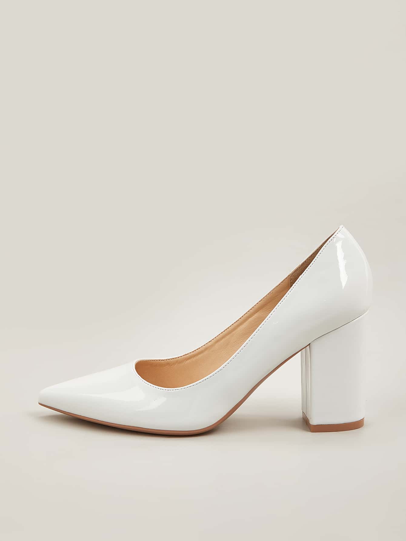 Tacones altos de color nude simple para mujer para uso en exteriores - Blanco - Añade 5