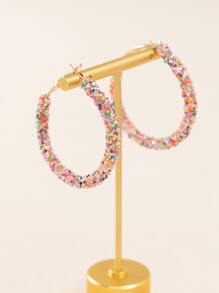 1 đôi Sáng bóng Có màu sắc Long lanh Nàng tiên Phong cách Đúng mốt Mùa Xuân Vòng khuyên tai Đối với phụ nữ - Nhiều màu - Xem 2