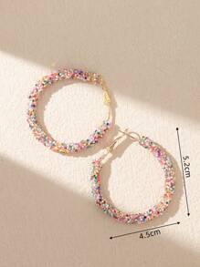 1 đôi Sáng bóng Có màu sắc Long lanh Nàng tiên Phong cách Đúng mốt Mùa Xuân Vòng khuyên tai Đối với phụ nữ - Nhiều màu - Xem 3