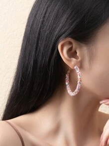 1 đôi Sáng bóng Có màu sắc Long lanh Nàng tiên Phong cách Đúng mốt Mùa Xuân Vòng khuyên tai Đối với phụ nữ - Nhiều màu - Xem 4