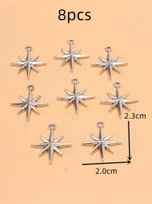 8pcs Fashionable Northern Star Design DIY Jewelry Accessories - Silver - View 3
