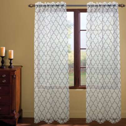Geometric Pattern Single Panel Sheer Curtain