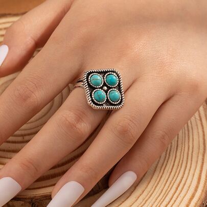 Turquoise Decor Cuff Ring