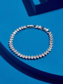 Cubic Zirconia Decor Bracelet - White - View 1
