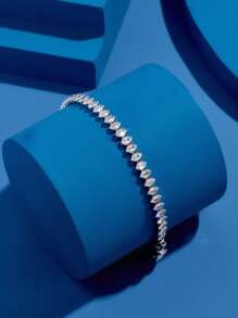 Cubic Zirconia Decor Bracelet - White - View 2