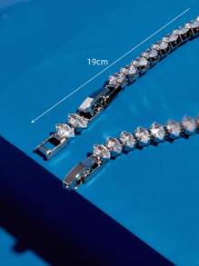 Cubic Zirconia Decor Bracelet - White - View 3