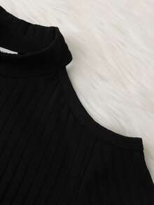 Girls Cut Out Shoulder Tee & Colorblock Teddy Panel Button Front Skirt - Multicolor - View 3