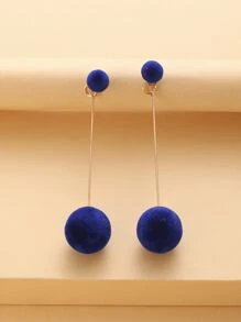 Pendientes con diseño de pompón - Azul - Ver 1