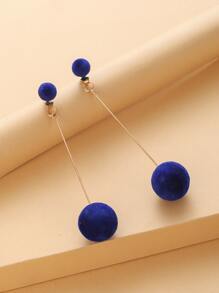 Pendientes con diseño de pompón - Azul - Ver 5