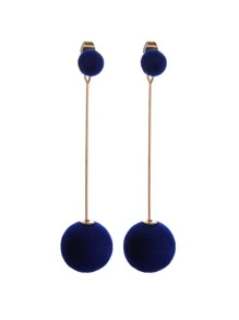 Pendientes con diseño de pompón - Azul - Ver 3