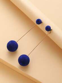 Pendientes con diseño de pompón - Azul - Ver 6